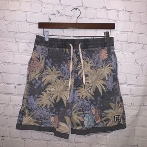 Insight Gray & Green Tropical Swim trunks size M